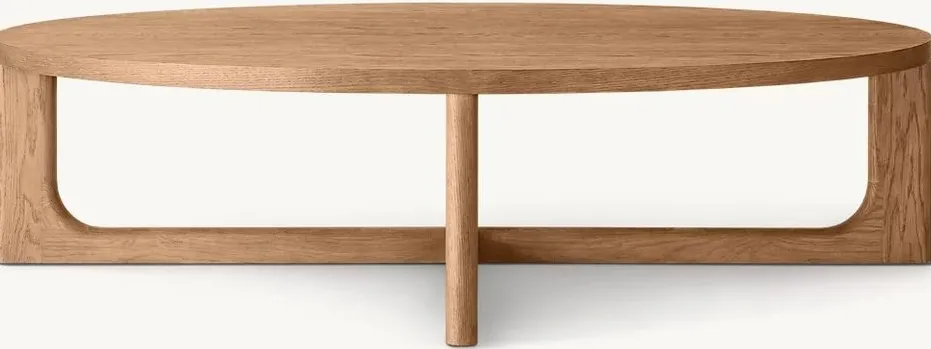 Table basse ronde Rochefort en chêne, vue 3 sur 6