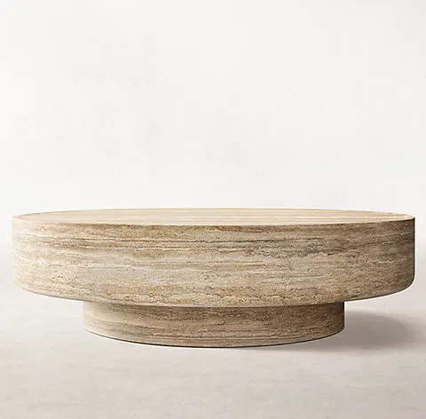 Table basse ronde Salins en marbre — tables basses et d'appoint