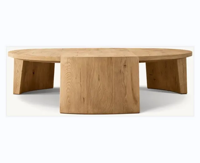 Table basse ronde Sarlat en bois massif — tables basses et d'appoint