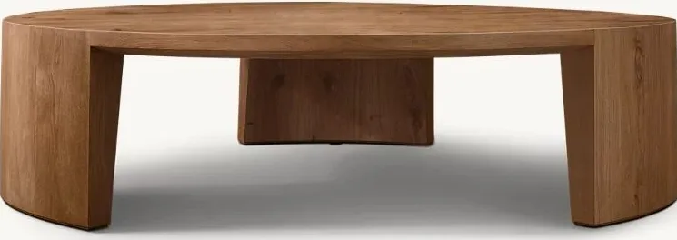 Table basse ronde Sarlat en bois massif, vue 2 sur 6
