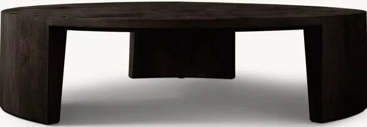 Table basse ronde Sarlat en bois massif, vue 3 sur 6