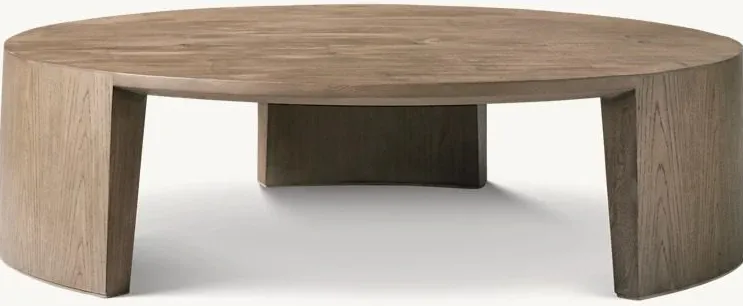 Table basse ronde Sarlat en bois massif, vue 4 sur 6