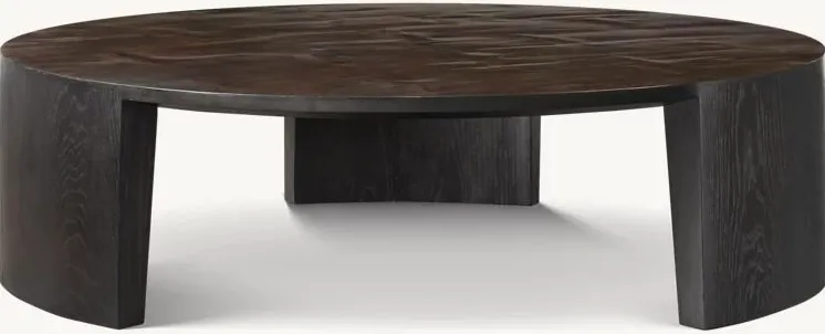 Table basse ronde Sarlat en bois massif, vue 5 sur 6