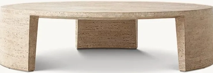 Table basse ronde Sarlat en bois massif, vue 6 sur 6