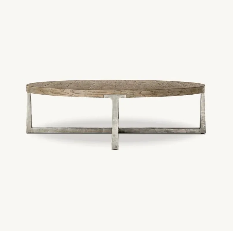 Table basse ronde Sarlat en chêne, collection tables basses et d'appoint ELWOOD HOME