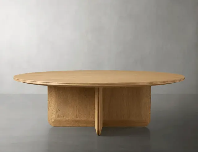 Table basse ronde Sommières en teck — tables basses et d'appoint