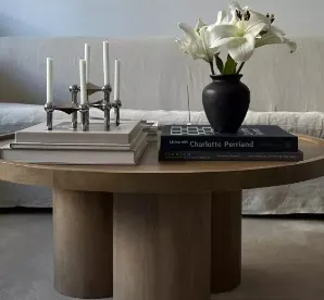 Table basse ronde Tournus rustique, vue 2 sur 6