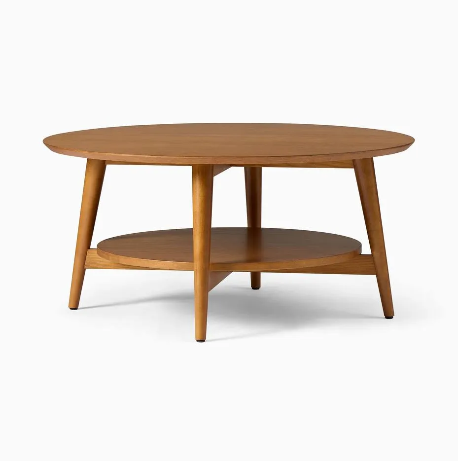 Table basse ronde Vézelay en bois massif, vue 3 sur 5