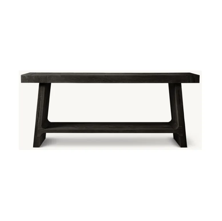 Table basse Sauveterre en bois massif noir, collection tables basses et d'appoint ELWOOD HOME