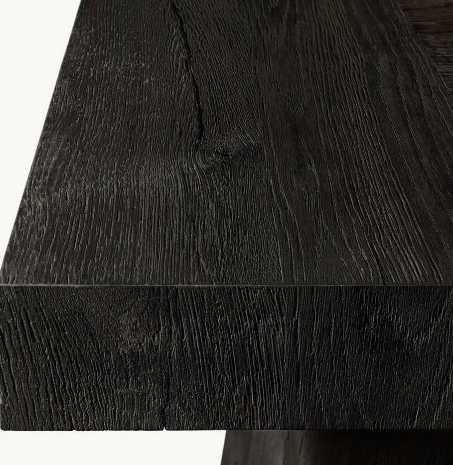 Table basse Sauveterre en bois massif noir, vue 2 sur 6