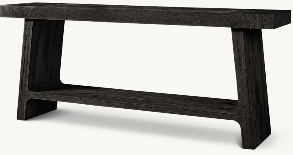 Table basse Sauveterre en bois massif noir, vue 3 sur 6