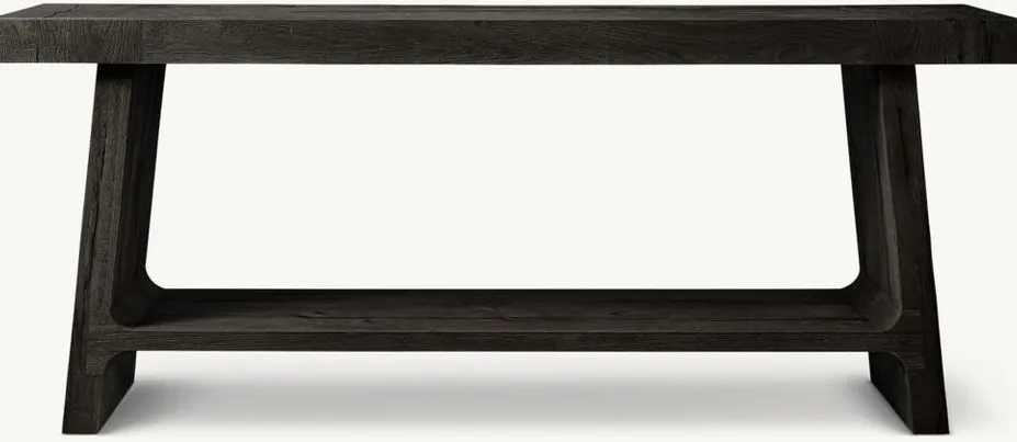 Table basse Sauveterre en bois massif noir, vue 4 sur 6