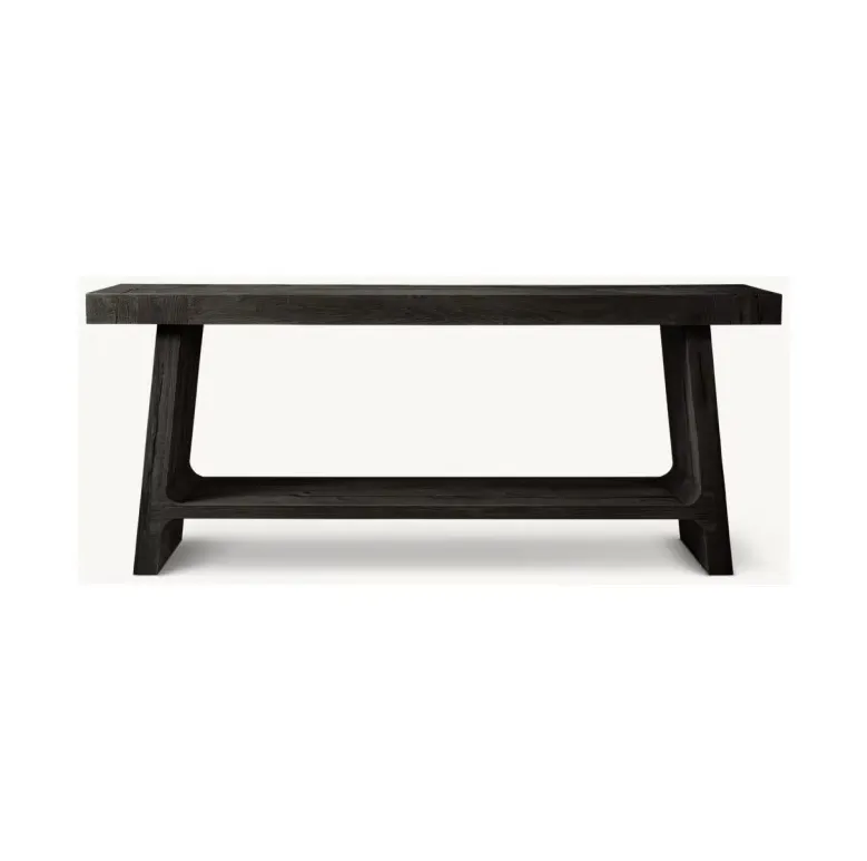 Table basse Sauveterre en bois massif noir, vue 5 sur 6