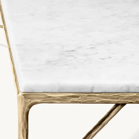 Table basse Tende en marbre blanc — tables basses et d'appoint