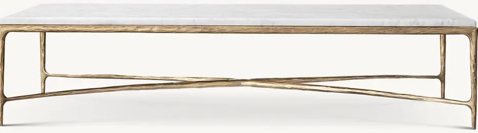 Table basse Tende en marbre blanc, vue 2 sur 4