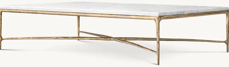 Table basse Tende en marbre blanc, vue 3 sur 4