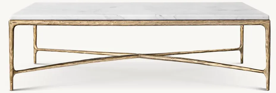 Table basse Tende en marbre blanc, vue 4 sur 4