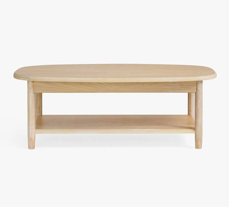 Table basse Valensole en placage de chêne, vue 3 sur 4