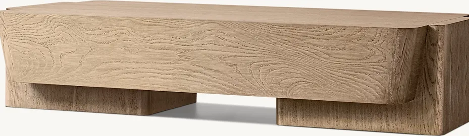 Table basse Vogüé en placage de chêne, vue 3 sur 6