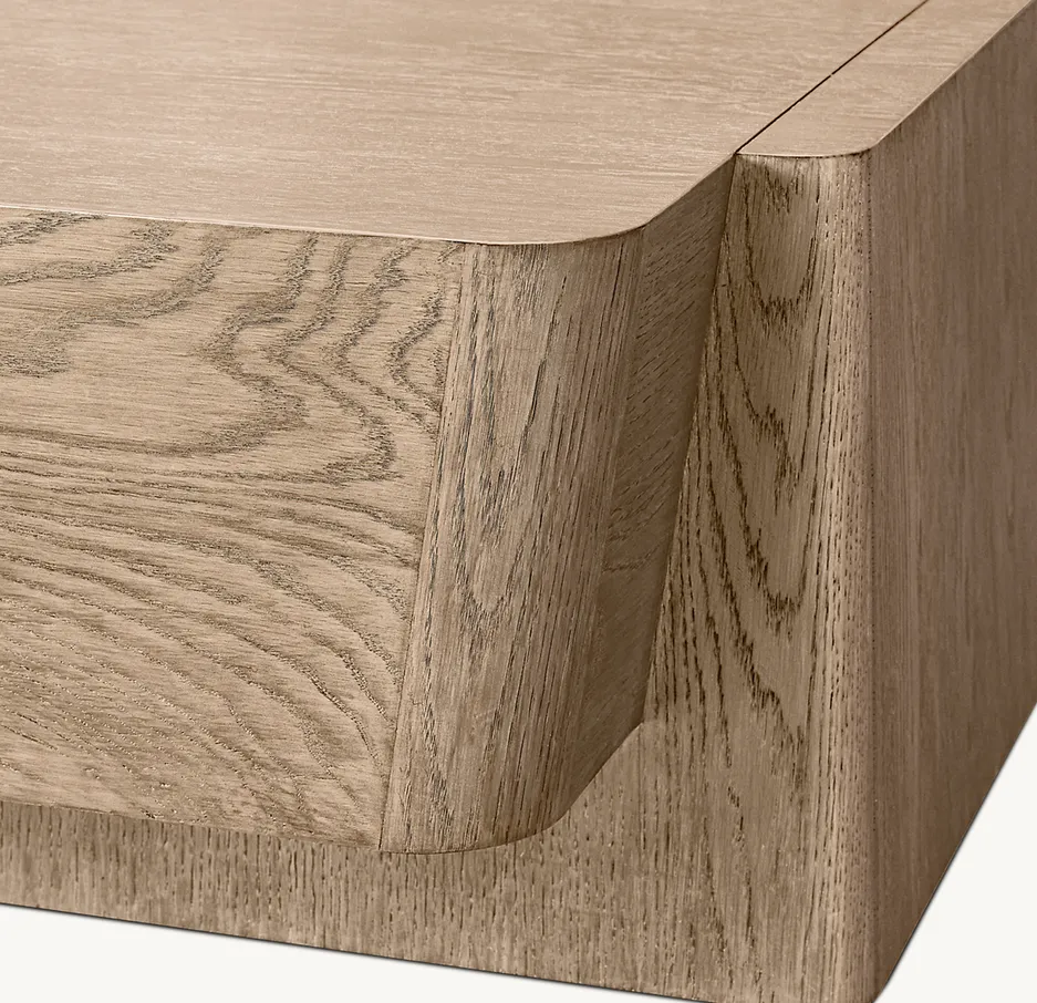 Table basse Vogüé en placage de chêne, vue 4 sur 6