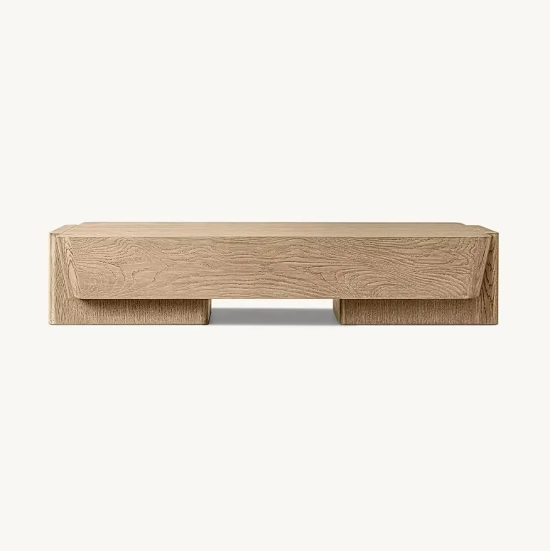 Table basse Vogüé en placage de chêne, vue 6 sur 6
