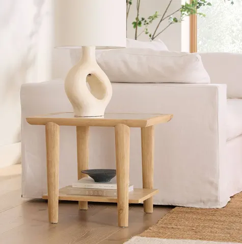 Table d'appoint Ainhoa en bois massif — tables basses et d'appoint