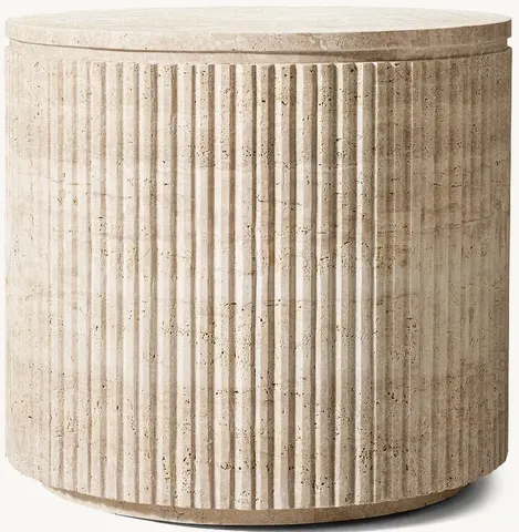 Table d'appoint Libourne en travertin — tables basses et d'appoint