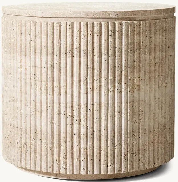 Table d'appoint Libourne en travertin — tables basses et d'appoint