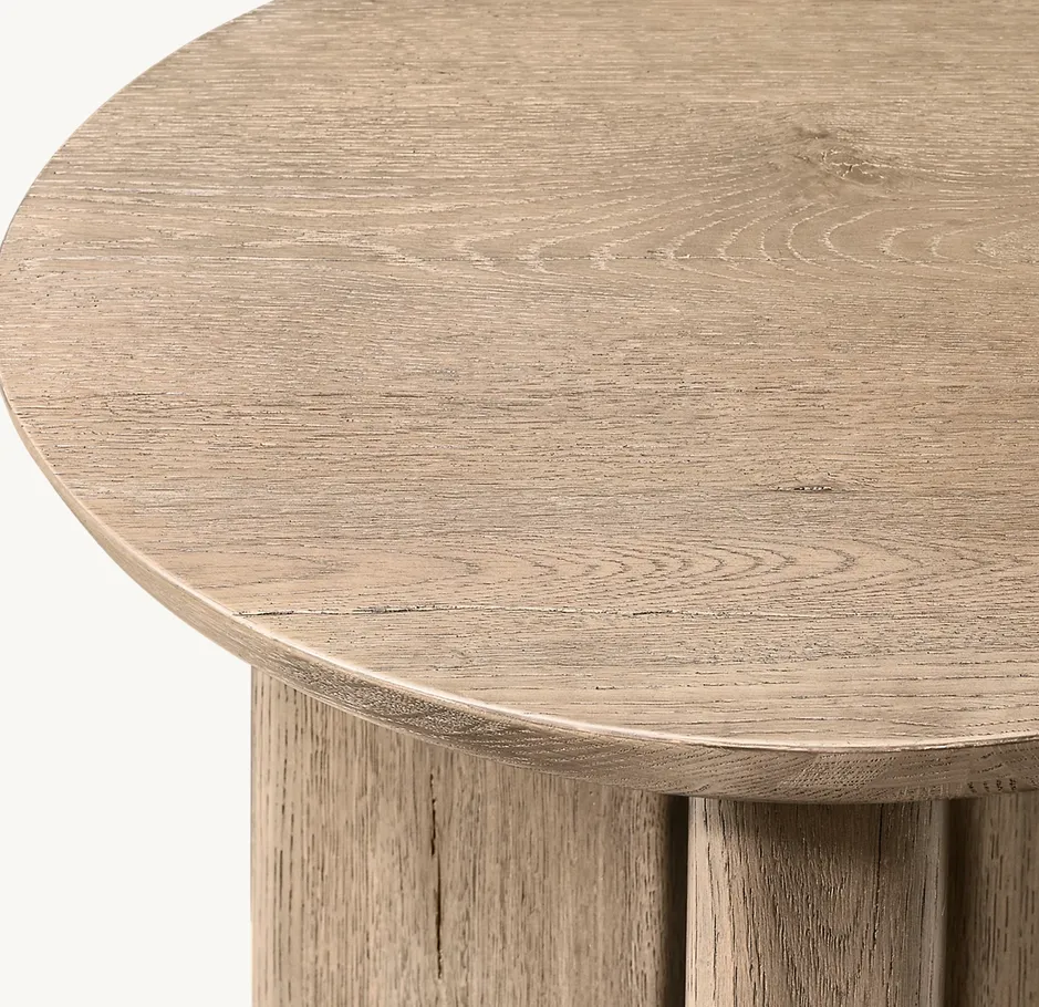 Table d'appoint Luchon en placage de chêne, vue 2 sur 6