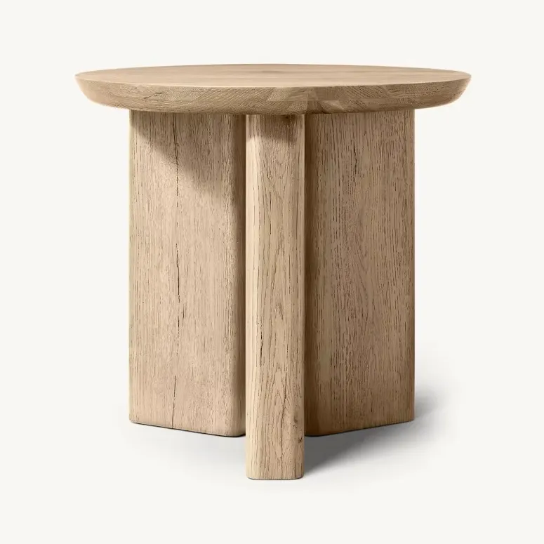 Table d'appoint Luchon en placage de chêne, vue 5 sur 6