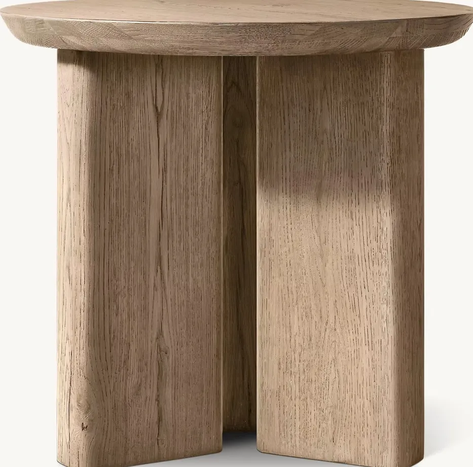 Table d'appoint Luchon en placage de chêne, vue 6 sur 6