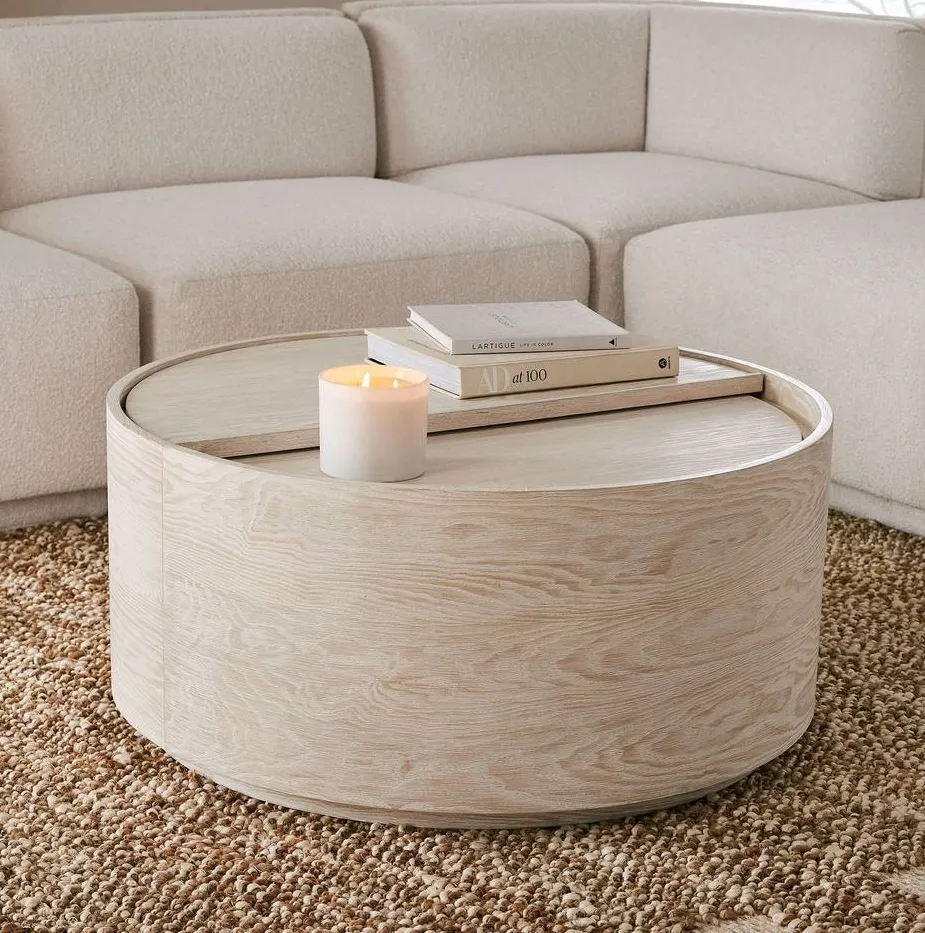 Table d'appoint Orthez en travertin, collection tables basses et d'appoint ELWOOD HOME