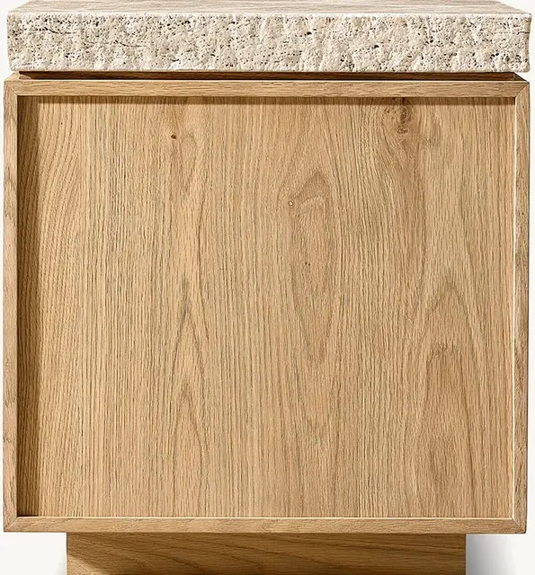 Table d'appoint Sisteron en travertin — tables basses et d'appoint