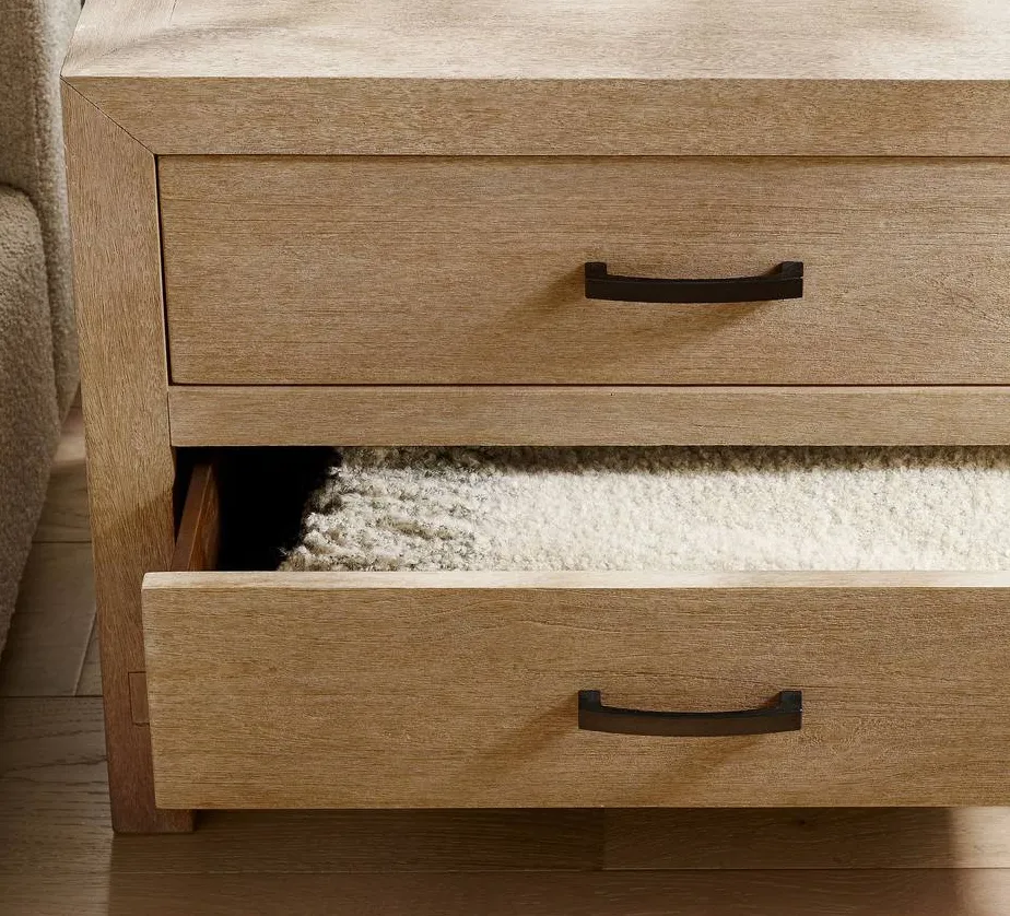 Table de chevet Aups en bois massif noir, vue 2 sur 4