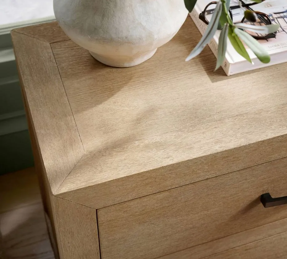 Table de chevet Aups en bois massif noir, vue 3 sur 4