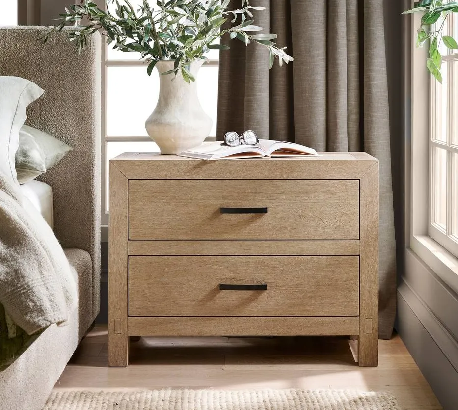 Table de chevet Aups en bois massif noir, vue 4 sur 4