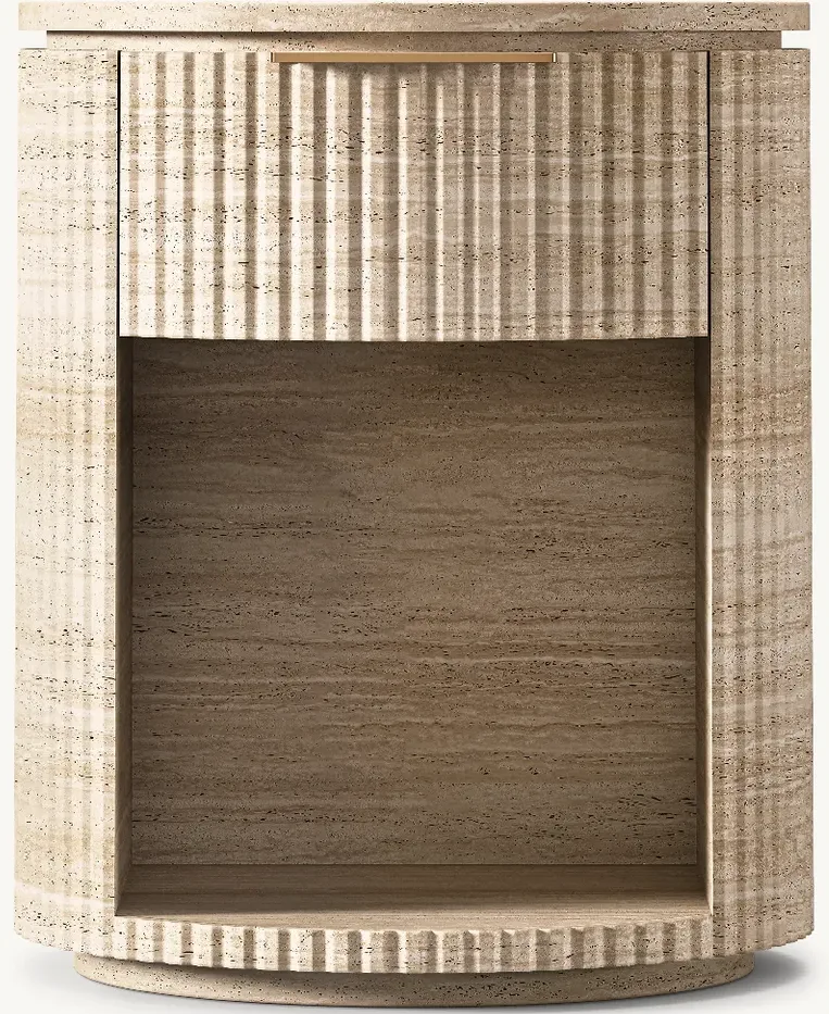 Table de chevet Beaune en travertin, collection tables de chevet ELWOOD HOME