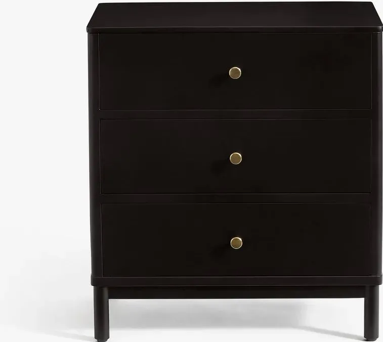 Table de chevet Céreste en bois massif noir, vue 2 sur 4