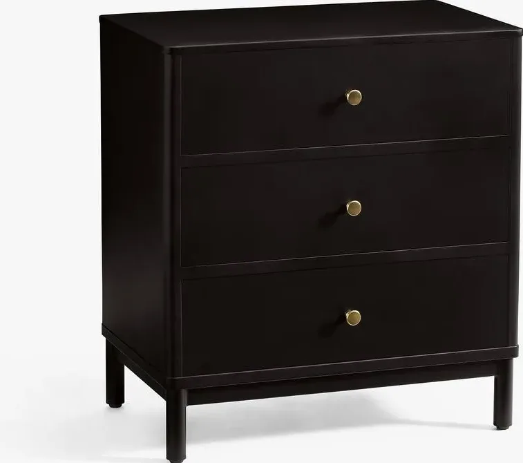 Table de chevet Céreste en bois massif noir, vue 3 sur 4