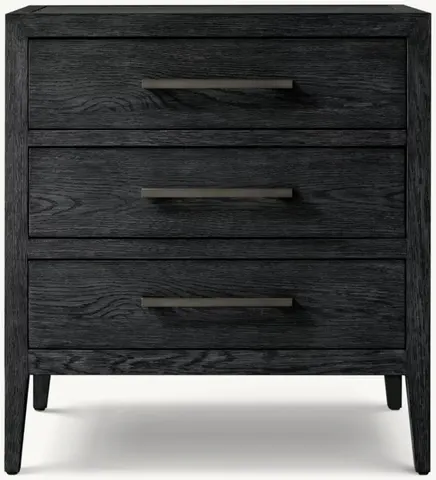 Table de chevet Cluny en bois massif 3 tiroirs — tables de chevet