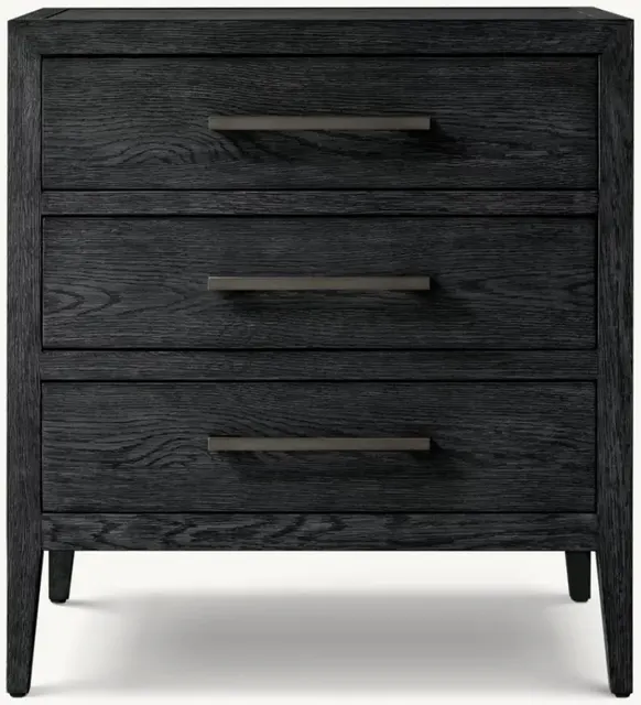 Table de chevet Cluny en bois massif 3 tiroirs — tables de chevet