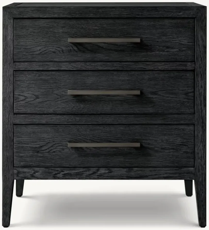 Table de chevet Cluny en bois massif 3 tiroirs, collection tables de chevet ELWOOD HOME
