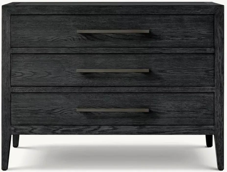 Table de chevet Cluny en bois massif 3 tiroirs, vue 3 sur 6