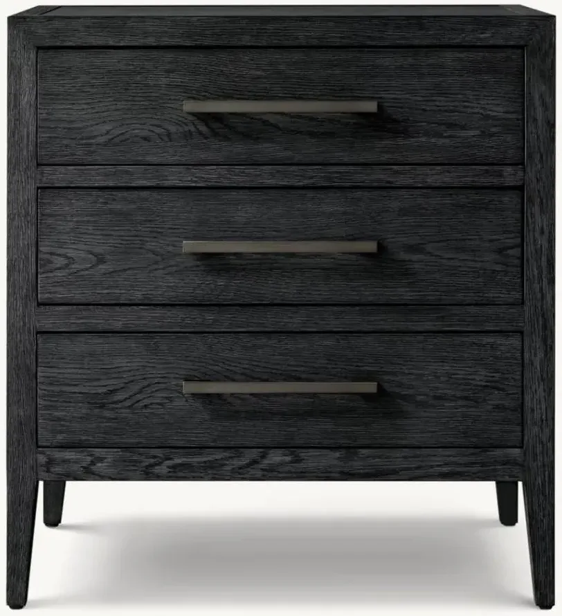 Table de chevet Cluny en bois massif 3 tiroirs, vue 4 sur 6