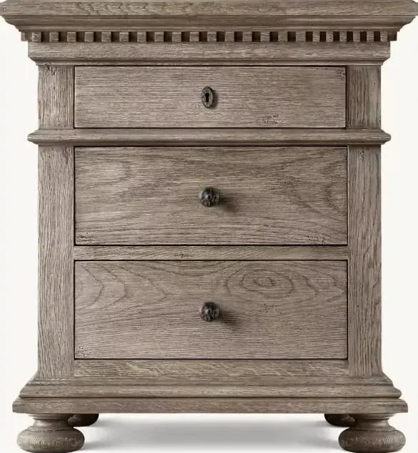 Table de chevet Cuisery en chêne 3 tiroirs, vue 6 sur 6