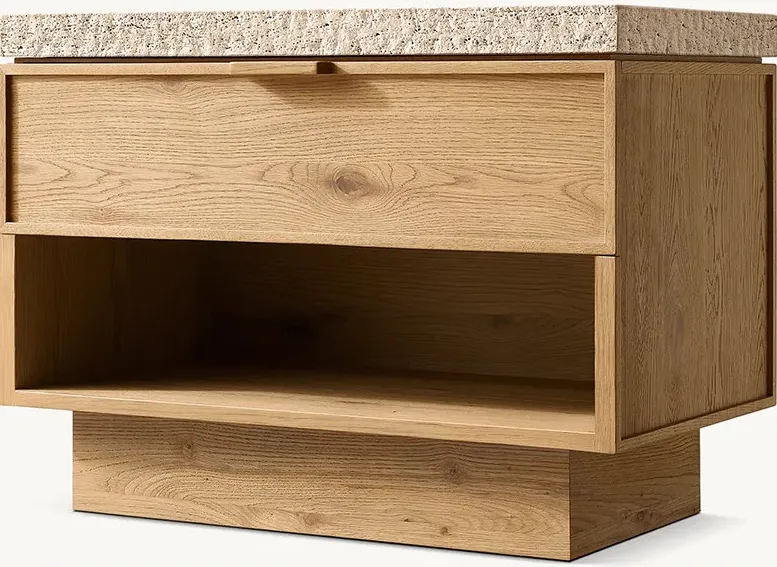 Table de chevet Domme en travertin, vue 2 sur 6