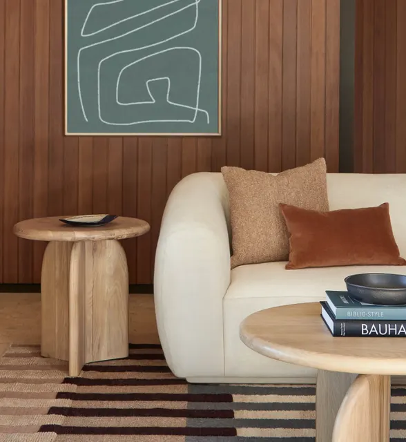 Table de chevet Honfleur en bois massif et marbre — tables de chevet