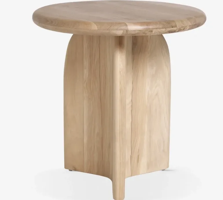 Table de chevet Honfleur en bois massif et marbre, vue 3 sur 6