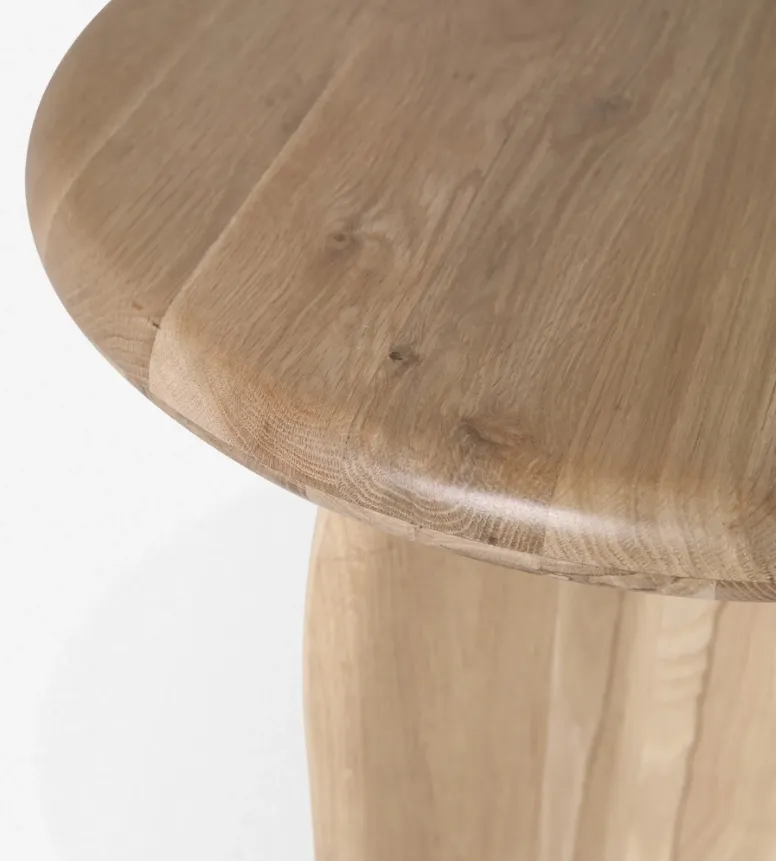 Table de chevet Honfleur en bois massif et marbre, vue 5 sur 6