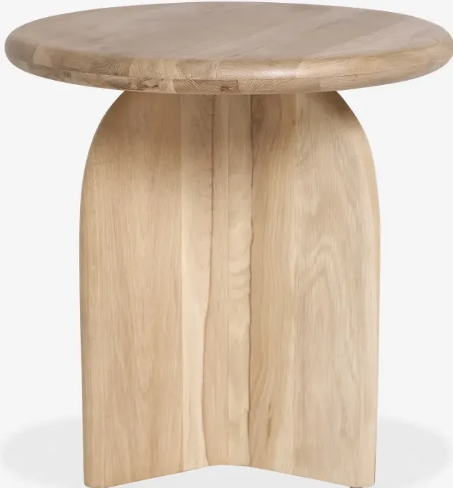 Table de chevet Honfleur en bois massif et marbre, vue 6 sur 6